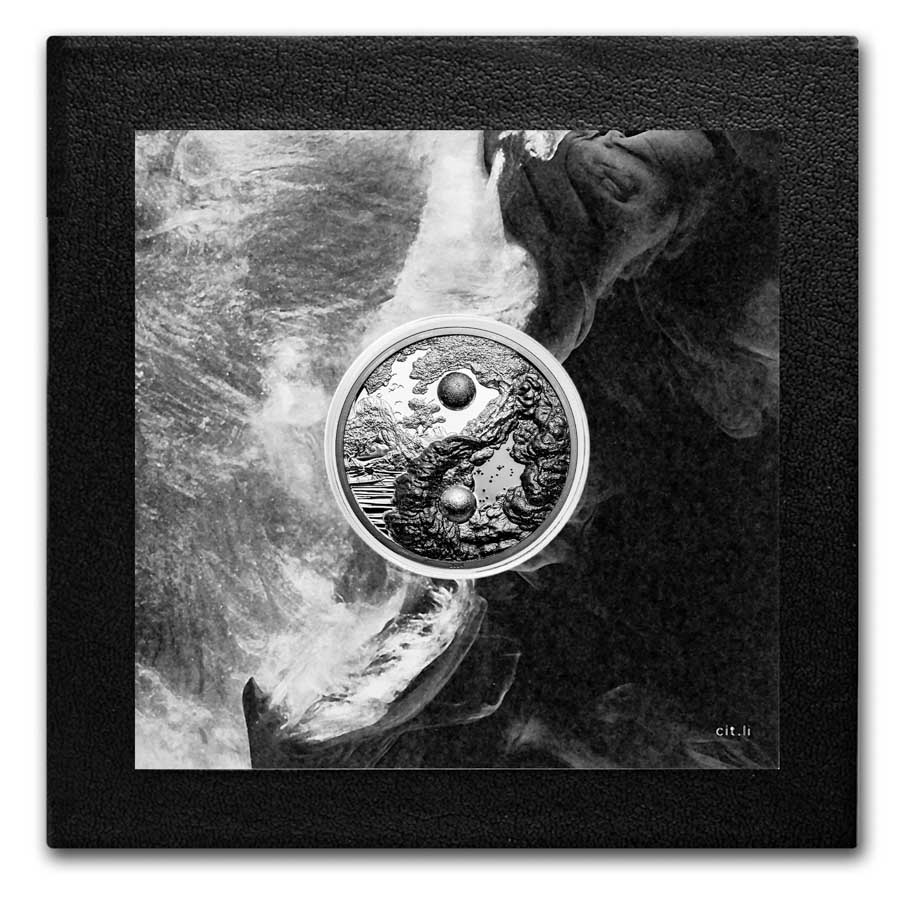 2024 Palau 1 oz Silver Yin and Yang Black Proof (w/ Box